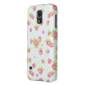Eleganztapetenmuster von rosa Rosen 4 Case-Mate Samsung Galaxy Hülle (Rückseite Links)