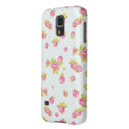 Eleganztapetenmuster von rosa Rosen 4 Case-Mate Samsung Galaxy Hülle (Rückseite Links)