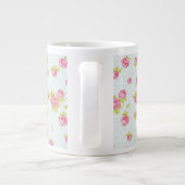Eleganztapetenmuster von rosa Rosen 4 Jumbo-Tasse (Rückseite)