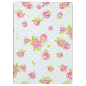 Eleganztapetenmuster von rosa Rosen 4 Klemmbrett (Rückseite)