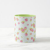 Eleganztapetenmuster von rosa Rosen 4 Tasse (Zentrum)