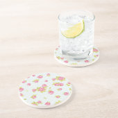 Eleganztapetenmuster von rosa Rosen 4 Untersetzer (Seite)