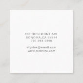 Elegatcake Baker Konditorei Koch Quadratische Visitenkarte (Rückseite)