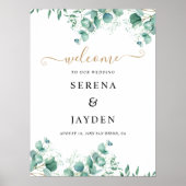 ELegen Eucalyptus Greenery Wedding Welcome Sign Poster (Vorne)