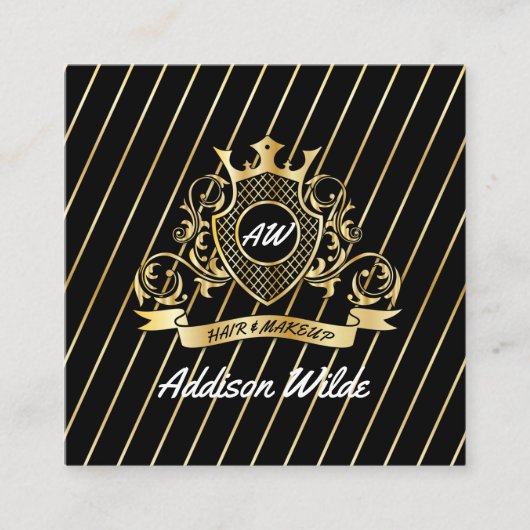 Elegenat Gold Monagram Design Quadratische Visitenkarte (Vorderseite)