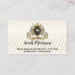 Elegenat Gold Monagram Fashioned Business Card Visitenkarte<br><div class="desc">Elegenat Gold Monagram Fashioned Business card</div>