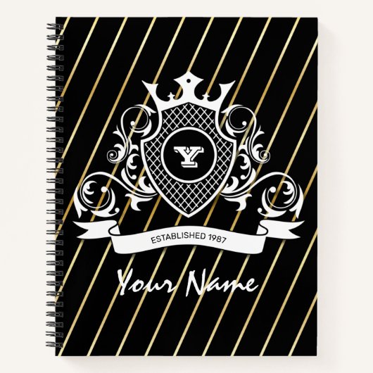 Elegenat White Monagram Fashional Notizblock (Vorderseite)