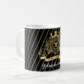 Elegenat White Monagram Fashionische Tasse (Vorderseite Links)
