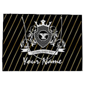 Elegenat White Monagram Geschenktasche Große Geschenktüte (Rückseite)