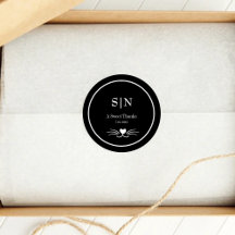 Elegent Black cat Wedding Initial