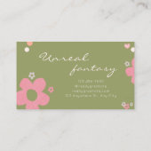 Elegent Chic Green Daisy Cute Bakery Visitenkarte (Rückseite)