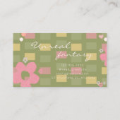 Elegent Chic Green Daisy Cute Bakery Visitenkarte (Rückseite)