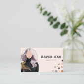 Elegent Chic Lila Langhaarmäulchen Visitenkarte (Stehend Vorderseite)