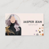 Elegent Chic Lila Langhaarmäulchen Visitenkarte (Vorderseite)