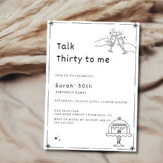 Elegent einfache Rede 30 zu mir 30. Geburtstag Par Einladung