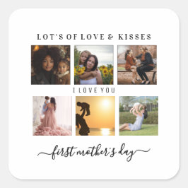 Elegent first mothers day quadratischer aufkleber