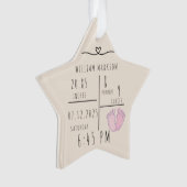 Elegent Minimal Baby Name Script & Birth Stats Ornament (Vorderseite)