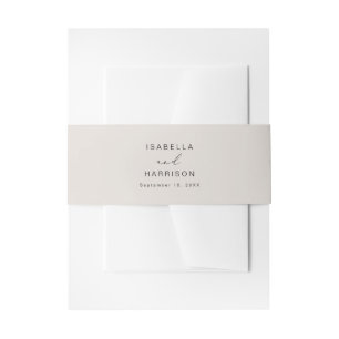 Elegent Minimalistisch Creme Beige Wedding Suite I Einladungsbanderole