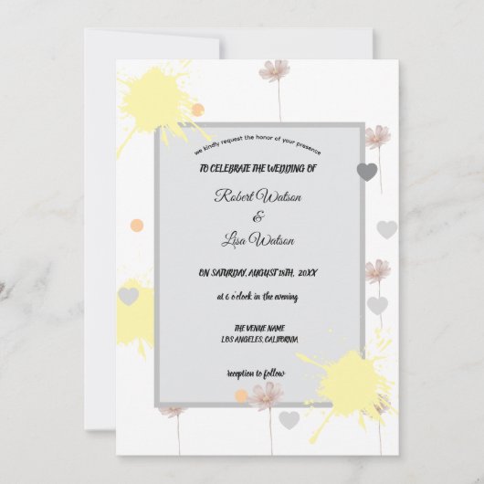 Elegent modren dazie flower einladung (Vorderseite)