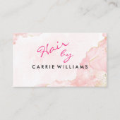 Elegent Professional Minimal Pink Hair Stylist Visitenkarte (Vorderseite)