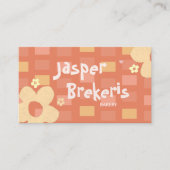 Elegent Retro Chic Orange Daisy Cute  Visitenkarte (Vorderseite)