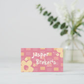 Elegent Retro Chic Pink Daisy Cute  Visitenkarte (Stehend Vorderseite)