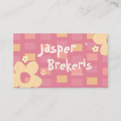Elegent Retro Chic Pink Daisy Cute  Visitenkarte (Vorderseite)