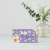 Elegent Retro Chic Purple Daisy Cute Visitenkarte (Stehend Vorderseite)