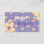 Elegent Retro Chic Purple Daisy Cute Visitenkarte (Vorderseite)