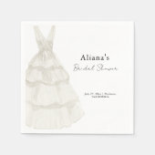 Elegent Simple White Wedding Gown Brautparty Serviette (Vorderseite)