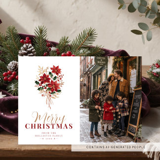 Elegenter Weihnachtsstern-Weihnachtsfoto TLW26 Feiertagskarte