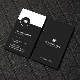 Elegentes Schwarz-Weiß-Minimalistisches Corporate Visitenkarte