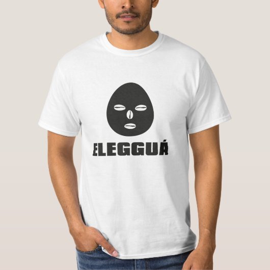 Eleggua, schwarz auf weiß T-Shirt (Vorderseite)