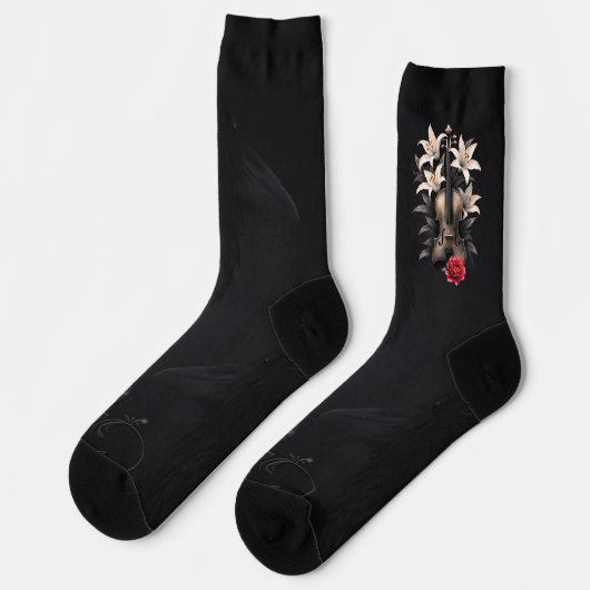 Elegie für ein gefallenes Lied – Romantische gotis Socken (Linkes Detail)