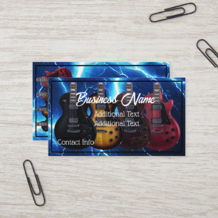 Elegische Gitarren Blue Lightning Visitenkarte