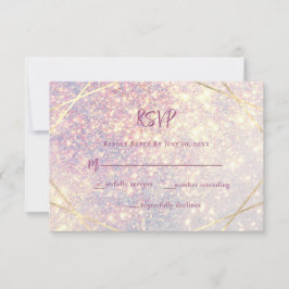 Elegnant Pink Lavender Glitzer Sparkle Wedding RSVP Karte
