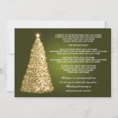 Elegnat Christmas Wedding Program Gold Green Einladung (Rückseite)