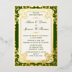 Elegrant Green Wedding Folieneinladung