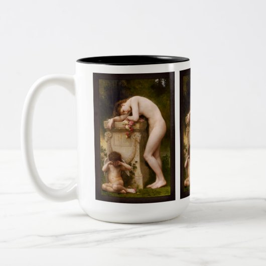 Elegy von William Adolphe Bouguereau Zweifarbige Tasse (Links)