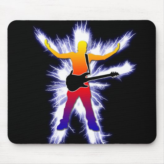 Elektrifizierende Bass-Spieler-Grafik Mousepad (Vorne)