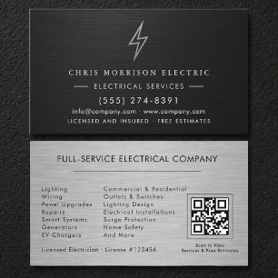 Elektrifizierungsunternehmen QR-Code Professional Visitenkarte