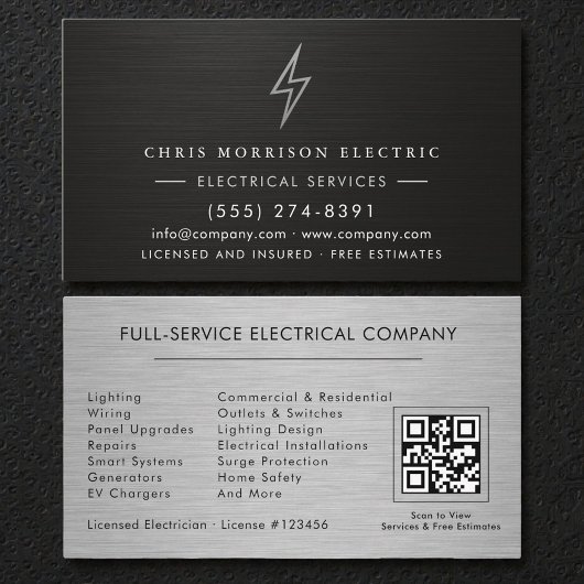 Elektrifizierungsunternehmen QR-Code Professional Visitenkarte