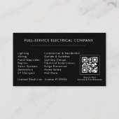 Elektriker – Black Silver Electrical Service Visitenkarte (Rückseite)