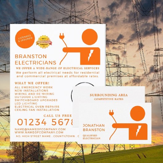 Elektriker, Elektrikerwerbung Flyer