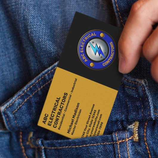 Elektriker | Elektrischer Unternehmer Visitenkarte