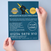 Elektriker Faust, Elektrische Werbung Flyer (Hand)