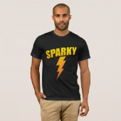 Elektriker-Geschenk-lustiger Sparky Blitz-Bolzen T-Shirt (Vorne ganz)
