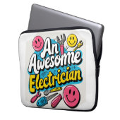 Elektriker in der Herstellung. Geschenke Laptopschutzhülle (Vorderseite Links)