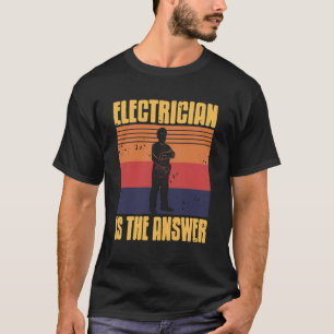 Elektriker löst Probleme im Retro-Sonnenuntergangs T-Shirt