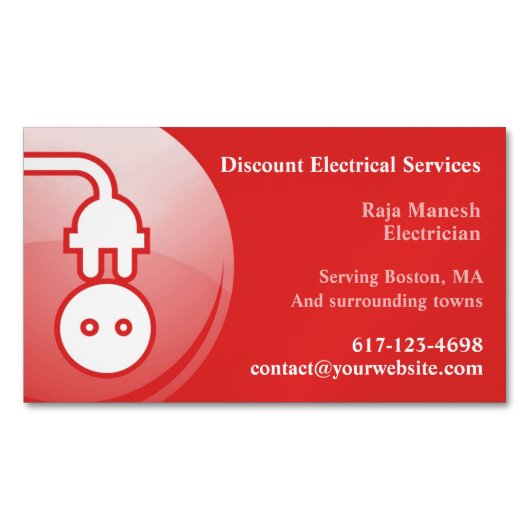 Elektriker Magnetische Visitenkarte (Vorderseite)